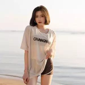 나시 반바지 수영복 3종세트 루즈핏 래쉬가드 상의 팬츠 비치웨어