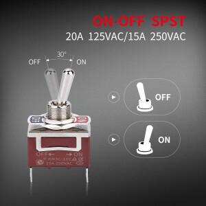 2PCS SPST 방수 토글 스위치 12V DC 30A 해양 헤비 듀티 2 핀 ON Off 자동차 보트 용 스페이드 터미널