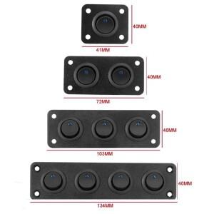 12V 1-4 범용 토글 스위치 패널 USB 자동차 보트 해양 RV 트럭 블루 LED 스타일링 액세서리 마린 로커