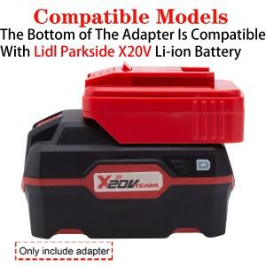 Einhell X-Change/OZITO 18V 리튬이온 공구용 어댑터/컨버터 - Lidl Parkside X20V 배터리 전동 액세서리