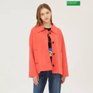 베네통 [아울렛] 너티 체크 울 코트 BACT67361_PK