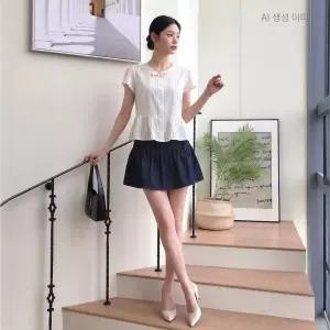백화점 로엠 데님 미니스커트 RMWHG37R15
