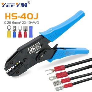 압착 펜치 클램프 도구 캡/동축 케이블 터미널 키트 230mm HS-40J 다기능 YEFYM 탄소강