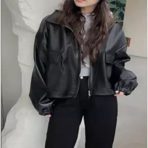 친절한탄씨 소매 시보리 밴딩 간절기 투웨이 집업 블랙 가죽 자켓 가죽 집업 가죽점퍼 래더룩