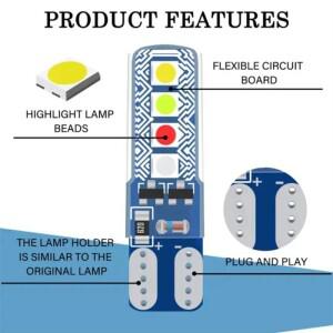 핫10개입 자동차 번호판 라이트 RGB T10 3030 8SMD LED 스트로브 플래시 W5W/194 클리어런스 사이드 마커