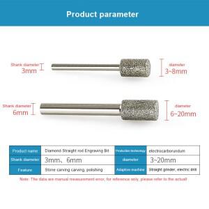 3mm-20mm 스톤 그라인딩 버 3/6mm 샹크 헤드 드레멜 로터리 보석 조각용