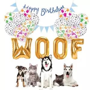 플로우마켓 해피파티 펫 이벤트 생일 우프 삼각 가랜드 풍선세트 생일풍선