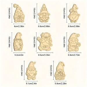 16개/세트 엘프 노움 시리즈 나무 걸이 공예 키트 DIY 페인팅 메리 크리스마스 홈 파티 장식 용품