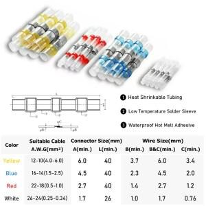 50-500pcs 혼합 열 수축 연결 단자 방수 솔더 슬리브 튜브 전기 와이어 절연 스플 라이스 커넥터 키트