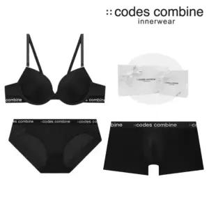 백화점 코데즈컴바인 이너웨어 정품 블랙 커플속옷세트 [노와이어브라 팬티 드로즈] (CEWBRBPDR161BK) 커플
