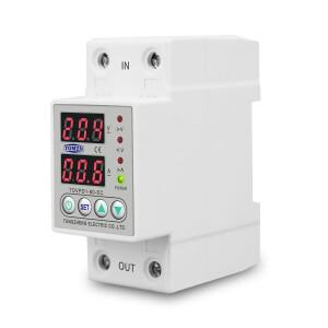 DIN 레일 듀얼 디스플레이 조절 가능 과전압 전류 및 보호 장치 릴레이 40A 63A 220V
