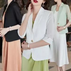 친절한탄씨 CESS) 9088 소매 7부정장자켓 여성용 코트 모직하프 웰론 트렌치 누빔하프코트 오버핏 겨울