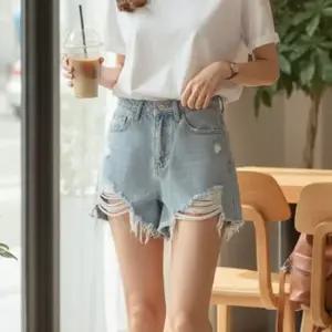청핫팬츠 여성 찢어진 데님 숏팬츠 1P 찢청 핫팬츠 청반바지 캐주얼 빈티지 패션