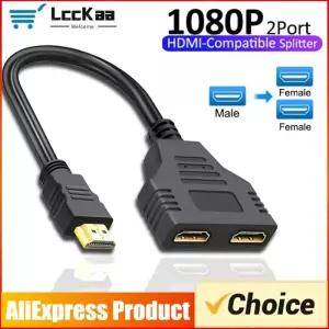 모니터연결선 케이블 1 2출력 HDMI 호환 Splitter 1080P 남성-여성 듀얼 포트 HDTV 어댑터 노트북 TV 박스