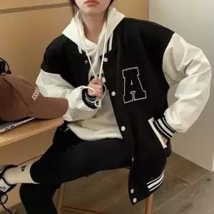 겨울스타일 모던한 디자인 점퍼 야구 자수 여성 알파벳 여성점퍼 야구점퍼 캐주얼점퍼