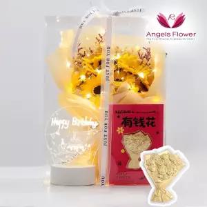 [엔젤스플라워] 감동100% 시들지않는 영원한 빛 루미플로라 LED플라워 35cm 대형 선물세트 부모님 해바라기