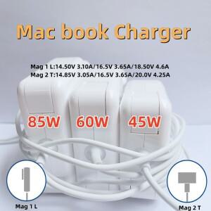 macbook 호환 45W 60W 85W Magsaf x 2 충전기 A1466 A1278 A1502 A1398 Air Pro 케이스 용 전원 어댑터