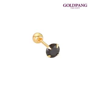 [골드팡]14k Gold 블랙 큐빅 피어싱 4mm