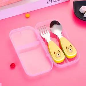 유아용 까꿍 수저 포크 세트/유아/젓가락/어린이/이유식/아기/아동/숟가락/스푼