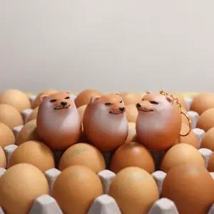 시바견 계란 시바 달걀 시바이누 키링 피규어 3종