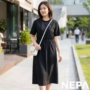 [네파](강남점)(정상가 129,000원) 7M42862 여성 여름 안유진 컴포 쿨 아이스 우븐 주름 원피스
