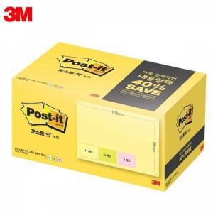 대용량팩 15패드 657-15A 메모지 3M 102x76mm 일반노트 포스트잇