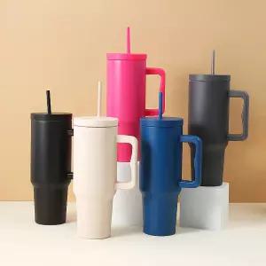 1.18L 투웨이 304 스텐 텀블러 손잡이 이중 보온 보냉 대용량 휴대용 보냉병 운동 캠핑 아웃도어