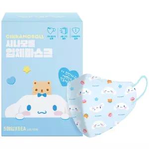 산리오 시나모롤 입체마스크 소형 5매입 X 6개 30매입 유아 키즈 캐릭터 필터 마스크
