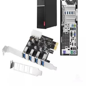 PC 내장 USB3.0 4포트 확장카드 컴퓨터 본체연결 PCI허브 브라켓 데스크탑 추가 멀티 초고속 단자 메인보드