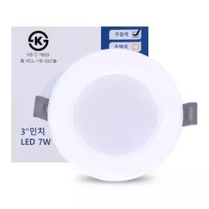 LED등기구(매입형) 다운라이트 더밝은조명 75MM 7W 6500K GML-DL305IGFKA