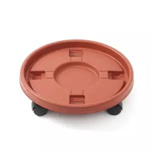 원형 이동식 화분받침대(40cm) (브라운)/다이/화분대/거실/정리대/물받침대/대형/물받이/물받침/선반/가정