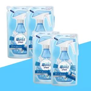페브리즈 섬유탈취제 강력탈취 상쾌한향 320ml 4개 리필 의류 침구용