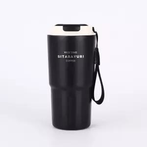 600ml 텀블러 스트랩 이중진공 보온 보냉 스텐 콜드컵 SITARAYURI 스테인리스