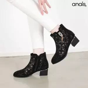 [하프클럽/아나이스]큐빅 망사 여름 앵클부츠 5cm_26S225