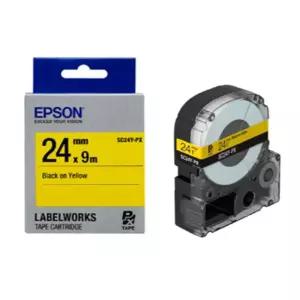(EPSON) 라벨테이프 24mm (SC24Y 황흑색)/라벨프린트리본/라벨카트리지/프린터카트리지/라벨인쇄/라벨테잎