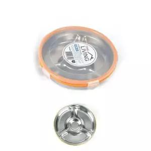 스텐통 4칸 원형반찬통 스텐밀폐용기