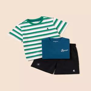 빈폴키즈 BEANPOLE KIDS 핫썸머 반소매 티셔츠 2PACK 상하세트 그린 (BI6442U03M) BI6442U03M 183456