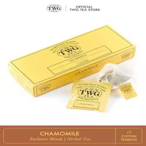 TWG 티 카모마일 허브 디카페인 테인 프리 15 핸드 바느질 코튼 티백 선물 세트