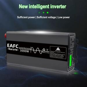 EAFC 순수 사인파 인버터 DC12V 220V 자동 변환기 전원 3000W 태양 광 야외