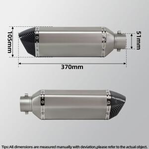 야마하 NMAX125 ABS V2 2021-2024 오토바이 배기 시스템 370mm 머플러 스쿠터