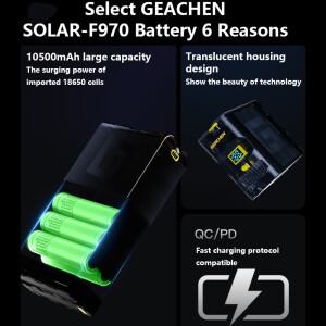 GEACHEN 10050mAh 배터리  충전 소니 카메라 NP-F970 MC2500 NX100 무선 비디오 모니터 LED 라이트
