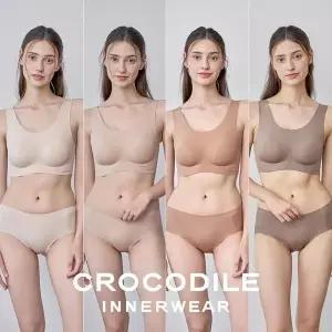 [NS홈쇼핑][크로커다일] 소프트 나일론모달 일체형 U넥 브라+팬티 8종세트 CDW5O13141516_T..[35968639]