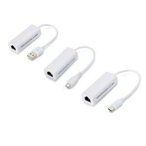 랜선젠더 2개 네트워크 카드 USB C타입 to RJ45 이더넷 케이블 연장 어댑터 마이크로 USB2 100Mbps 태블릿 노트북 PC 컴퓨터 안드로이드용