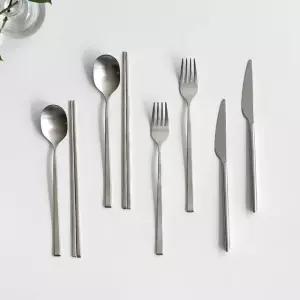 니코트 히어 2인 수저, 커트러리 세트 2종 택1 Silver
