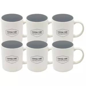 모던 머그컵 카페 머그잔 물컵 찻잔 6P 340ml 그레이머그잔 커피컵 주스컵 주