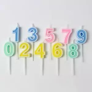 파스텔 생일 숫자초 10P 케익촛불 홈파티 케이크데코