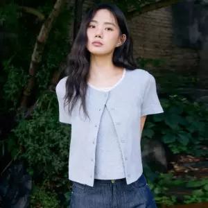 백화점 로엠 RE 반팔 레이스 나시 가디건 세트 RMHWF26RT2
