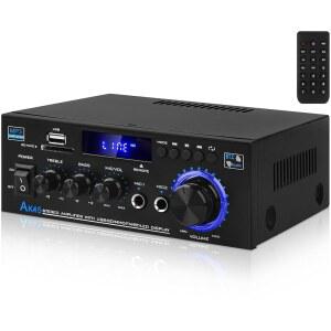 블루투스 5.0 오디오 앰프 리시버AK45 하이파이 스테레오 미니 파워 RMS 40W X 2 Max. 600W 2.0 채널 홈 시어터 구성 요소 스피커 W /MIC USB RCA FM 라디오