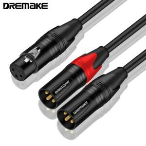 DREMAKE 밸런스드 XLR-XLR Y-스플리터 케이블  암-듀얼 수 오디오 마이크 어댑터  2 플매트 카펫 러그