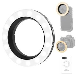 니워 베이직 67MM 휴대폰 마운트/케이스/렌즈용 나사형 링 라이트 충전식 바이 컬러 LED 셀카 사진 채우기 조명 CRI95+ TIKTOK 비디오 녹화용 브이로그 스트리밍 매크로 사진 M22